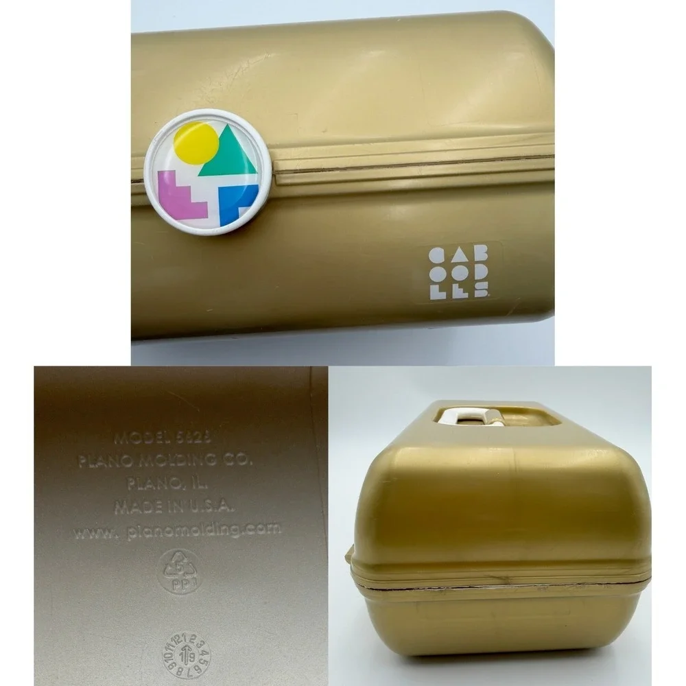 Vintage 90's Caboodles 2 Tier Makeup Travel Case Organizer Vanity Mirror Gold